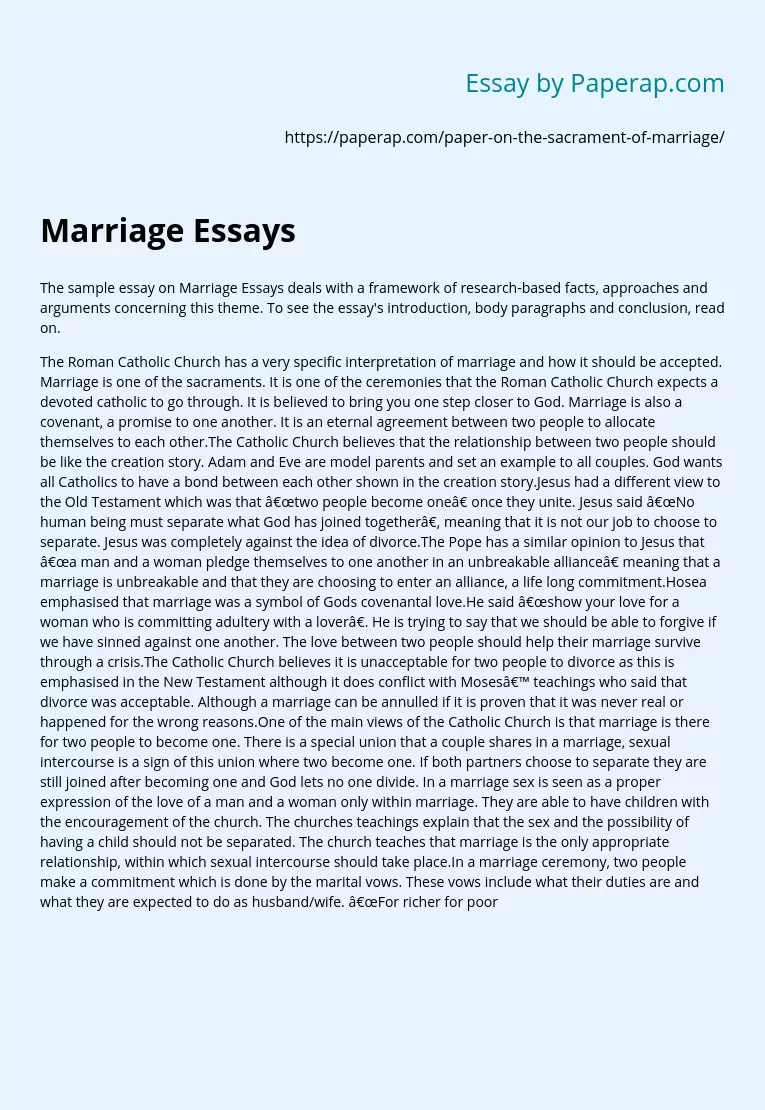 happy marriage essay