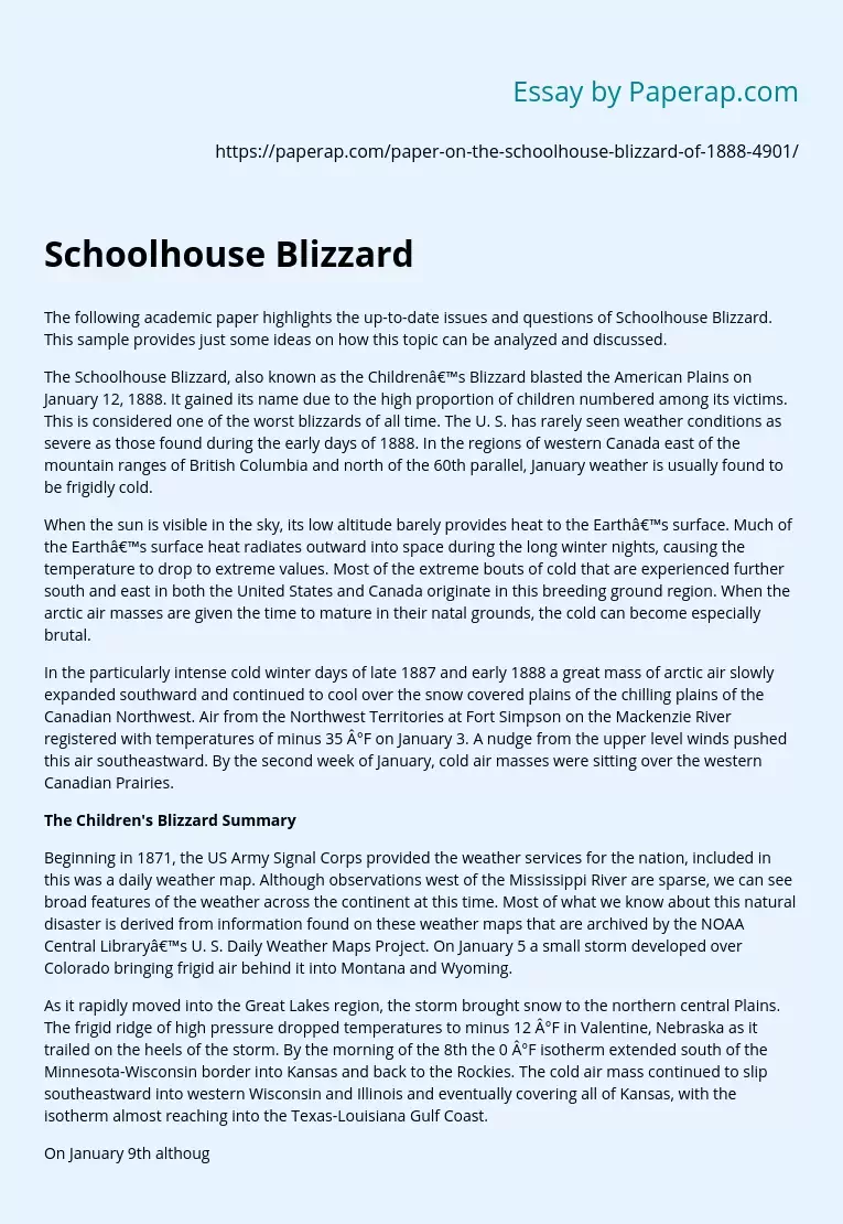 Schoolhouse Blizzard