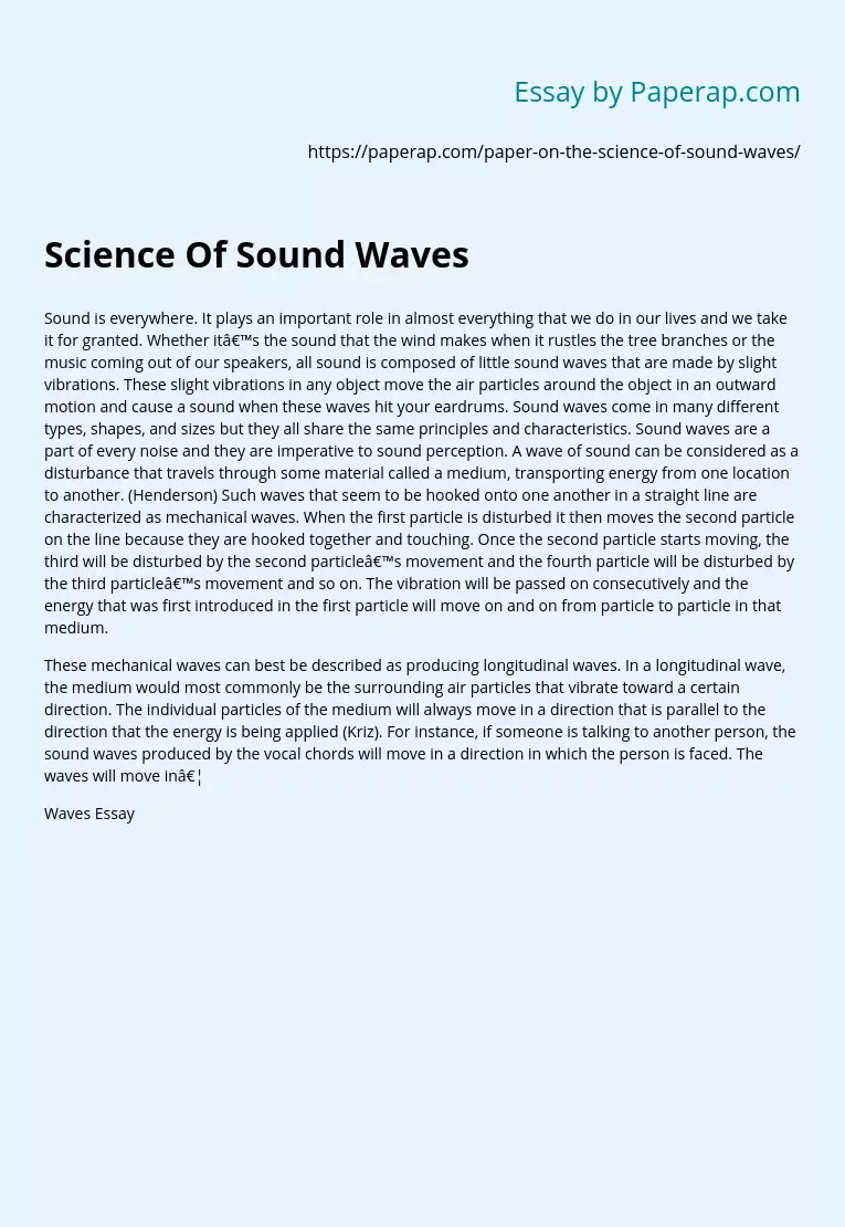 What do we know about sound waves?