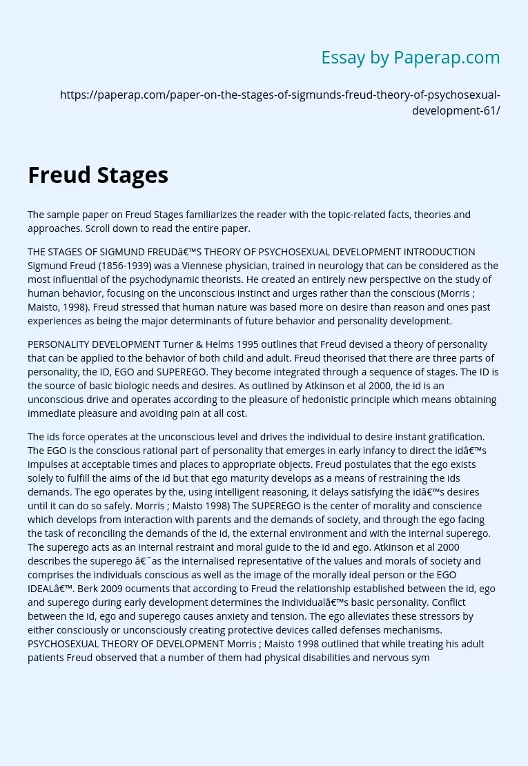Freud's Stages Overview