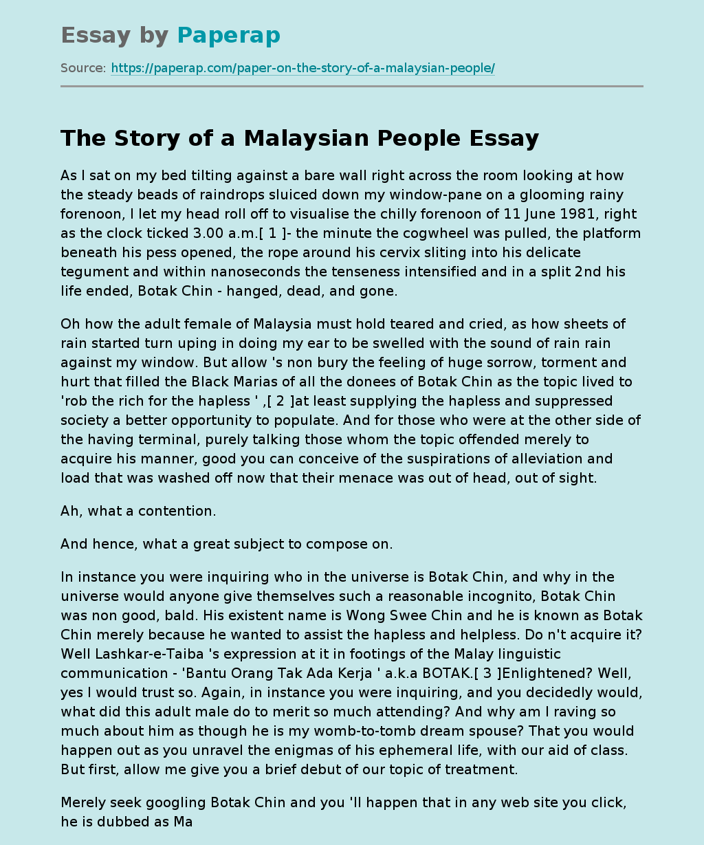 The Story of a Malaysian People