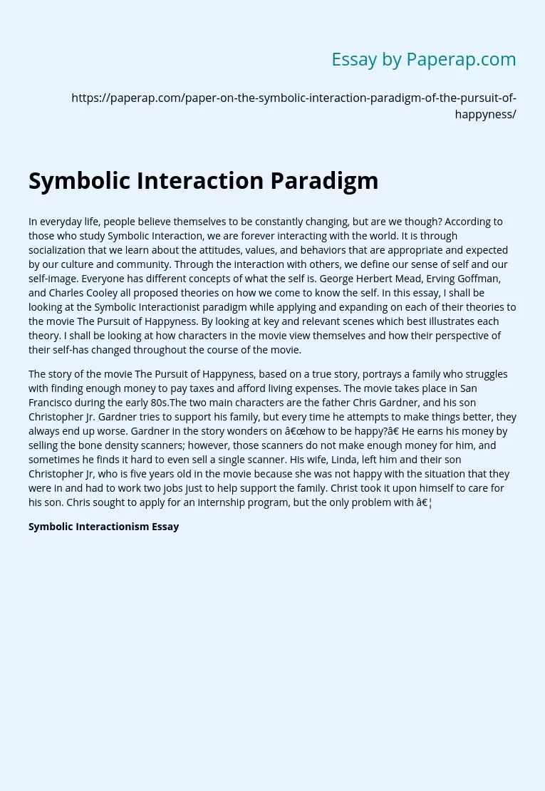 Symbolic Interaction Paradigm