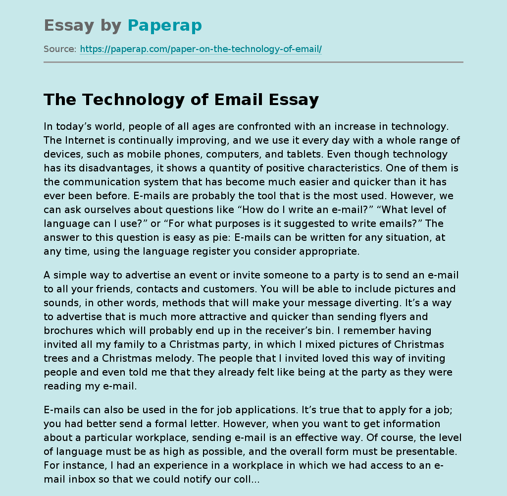 The Technology of Email