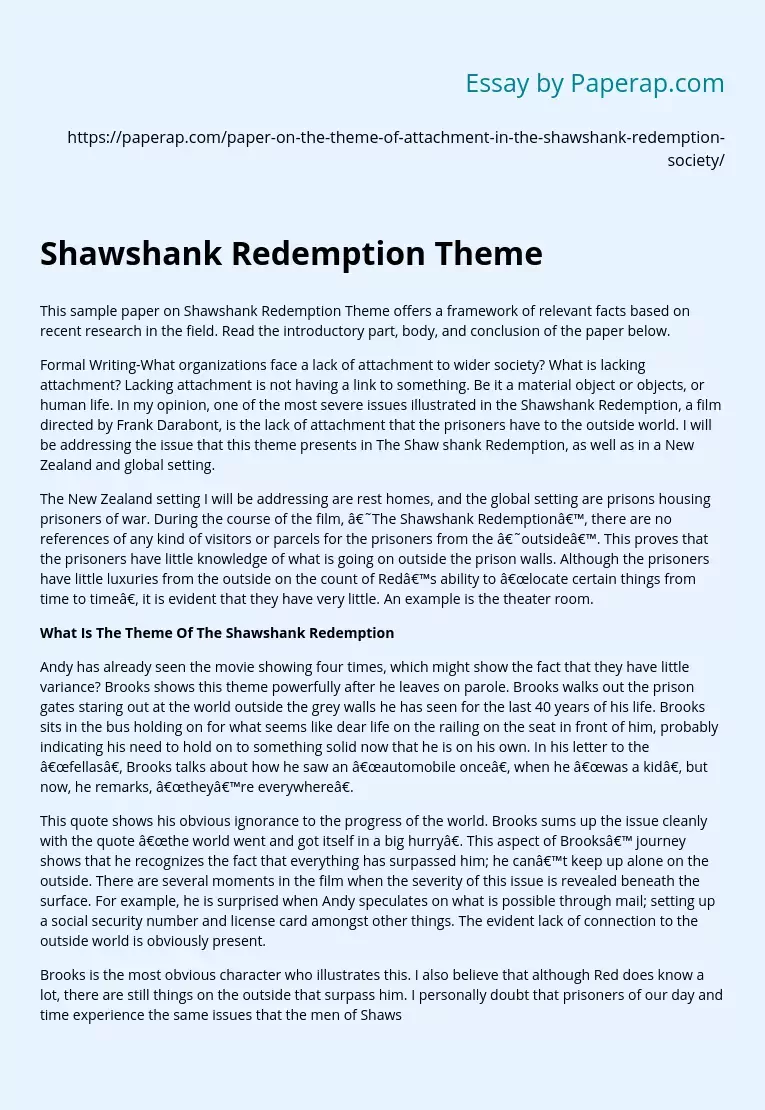Shawshank Redemption Theme