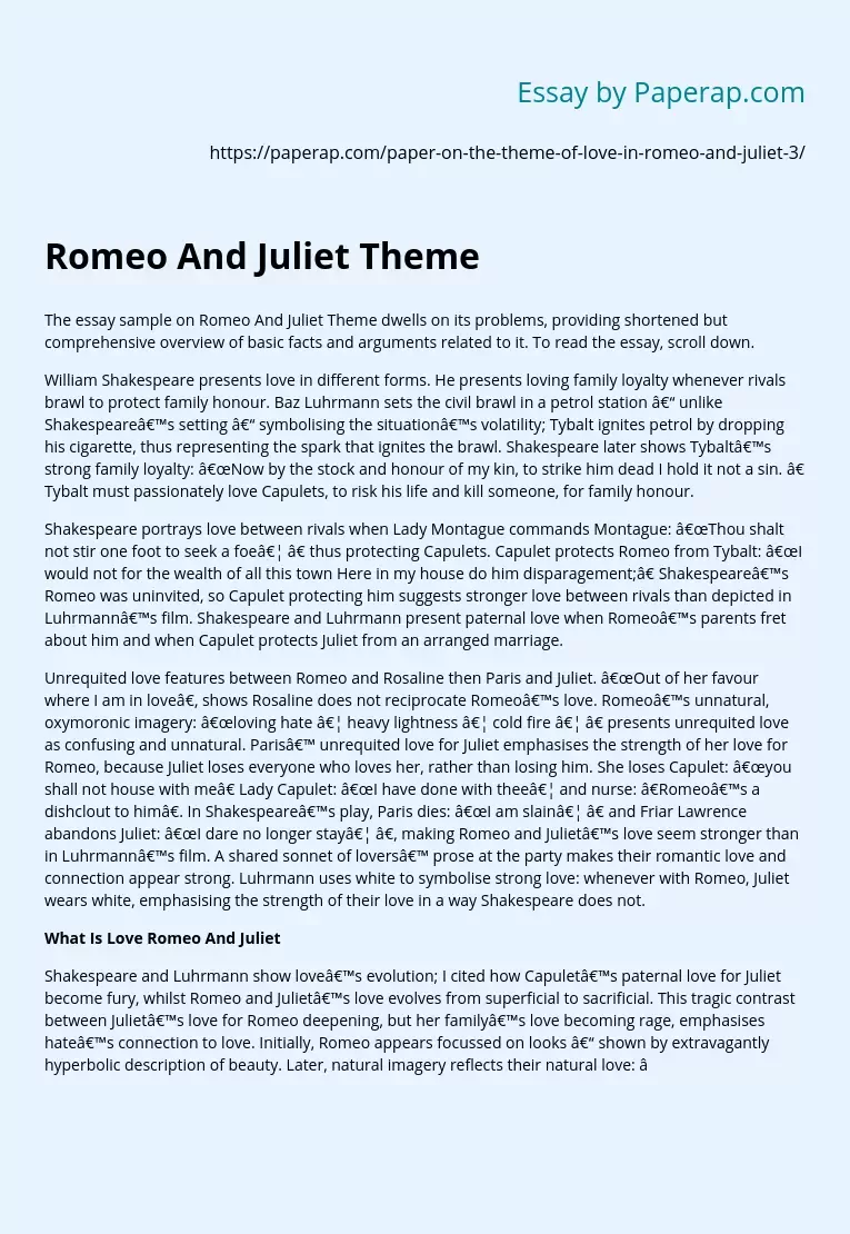 Romeo And Juliet Theme