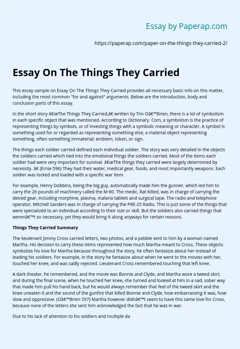 the things they carried essay