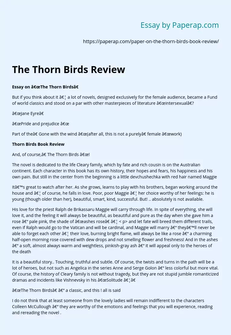 The Thorn Birds Review