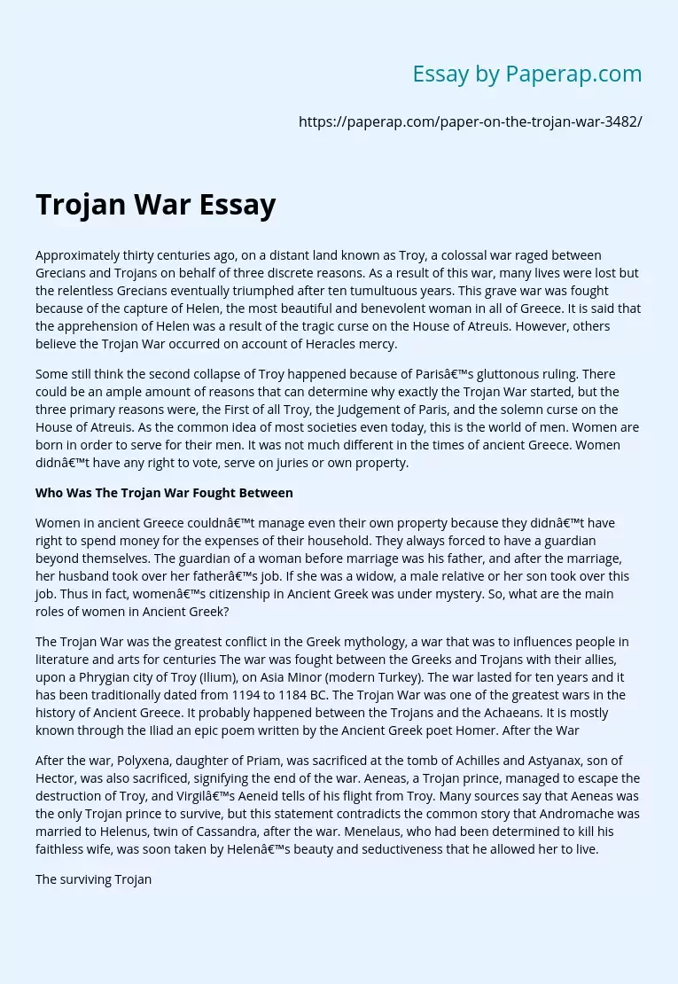 Trojan War Essay