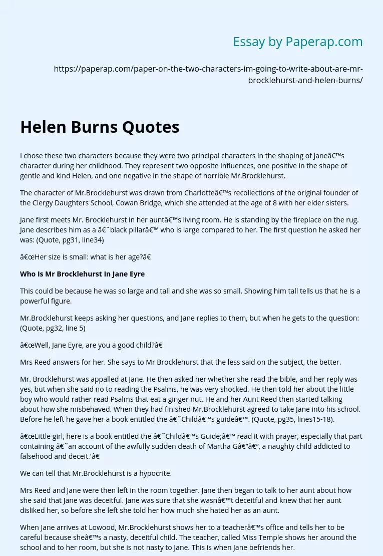 Helen Burns Quotes