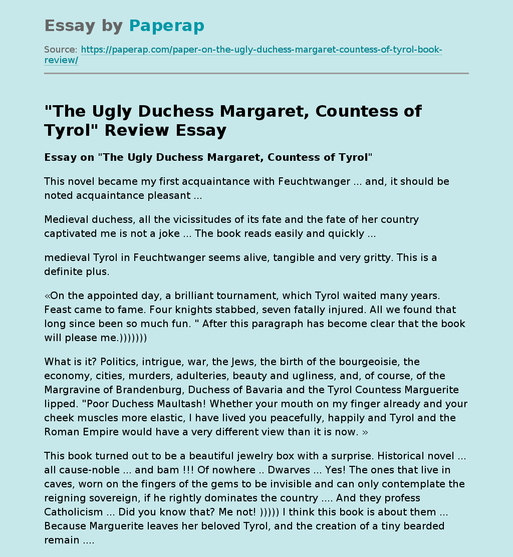"The Ugly Duchess Margaret, Countess of Tyrol" Review