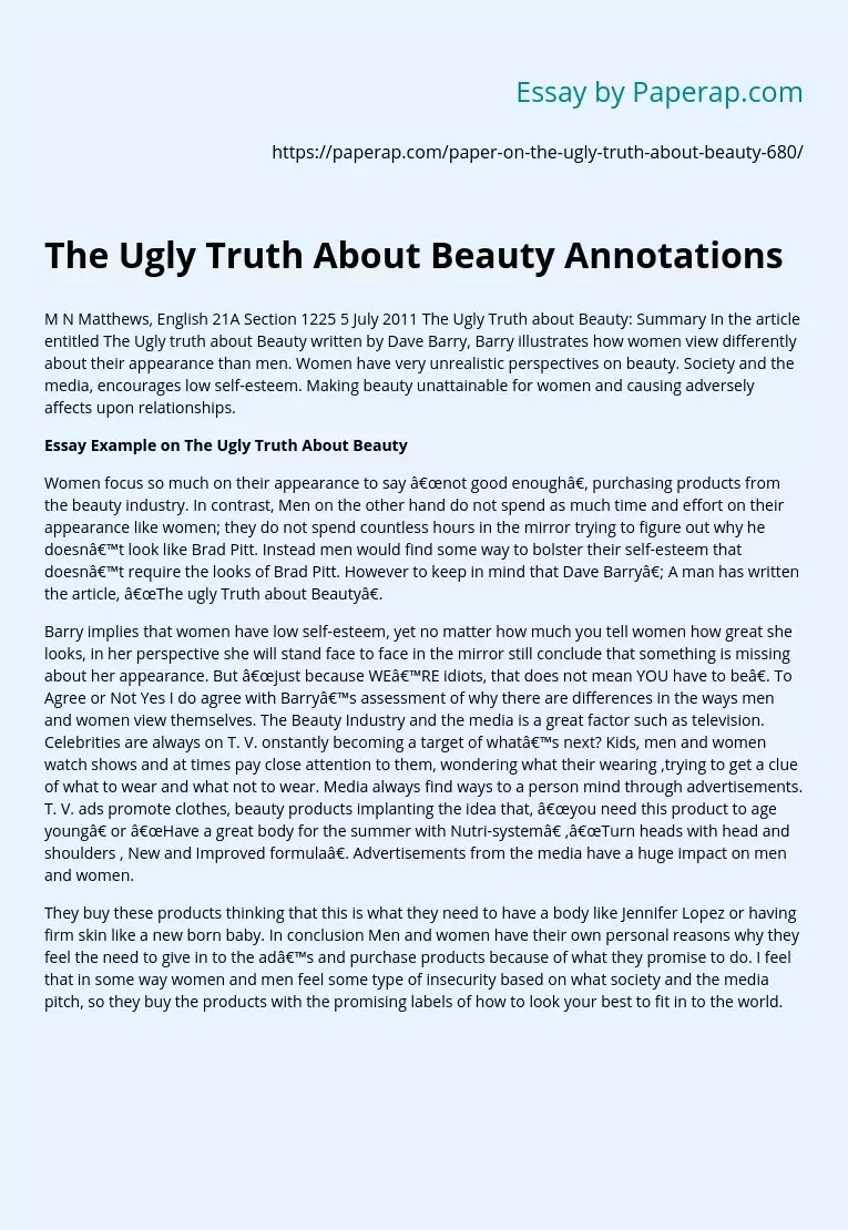 The Ugly Truth About Beauty Annotations