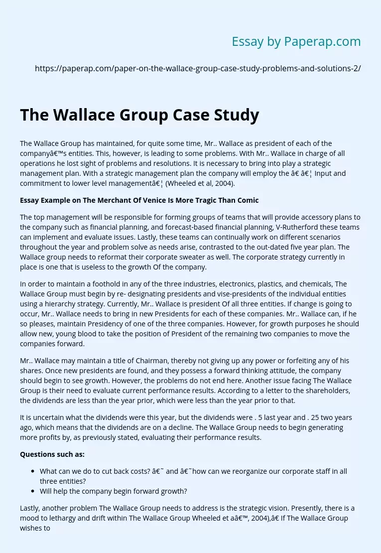 The Wallace Group Case Study