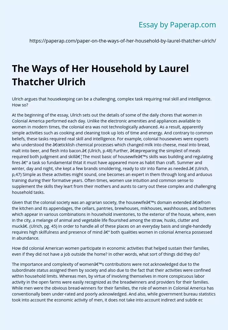 The Ways of Her Household by Laurel Thatcher Ulrich
