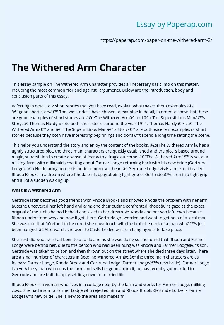 The Withered Arm Character