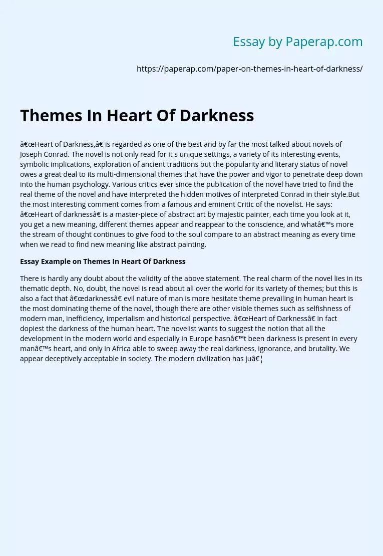 heart of darkness themes