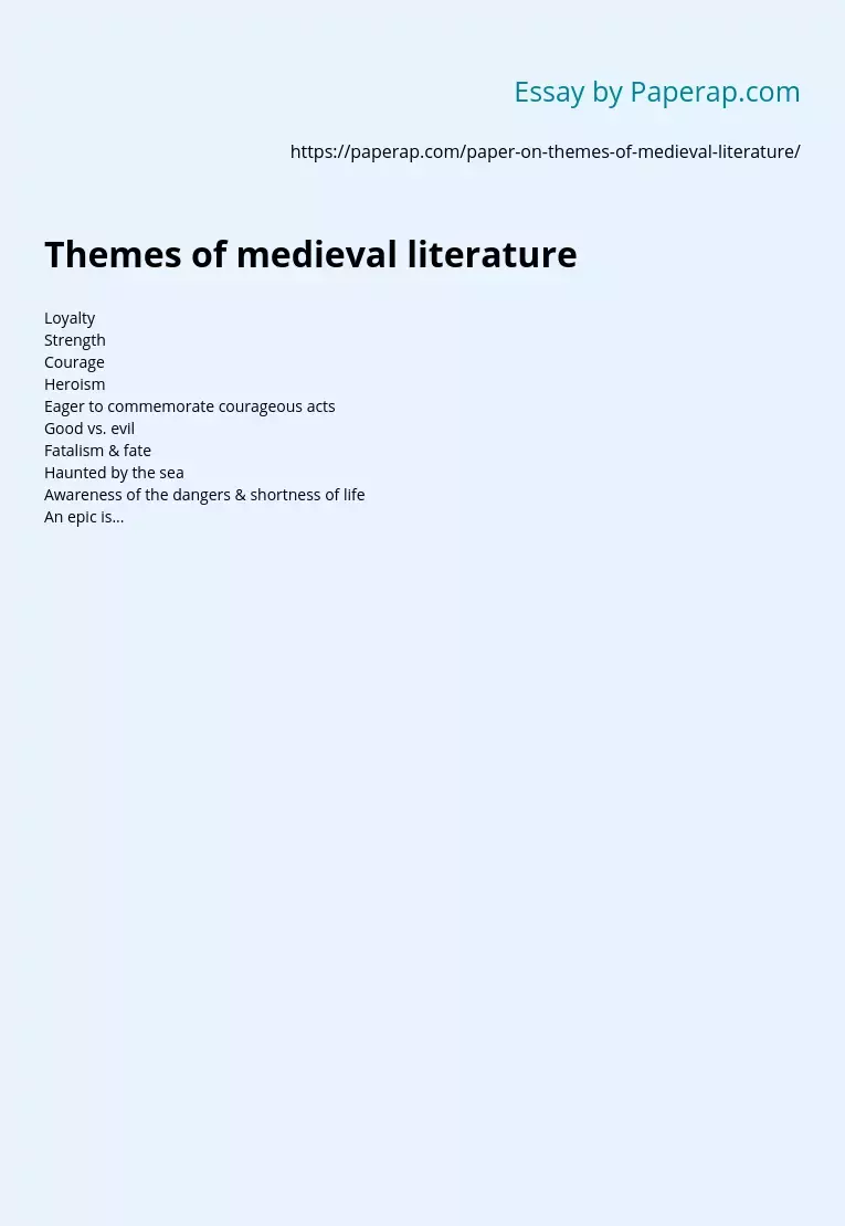 Themes of medieval literature