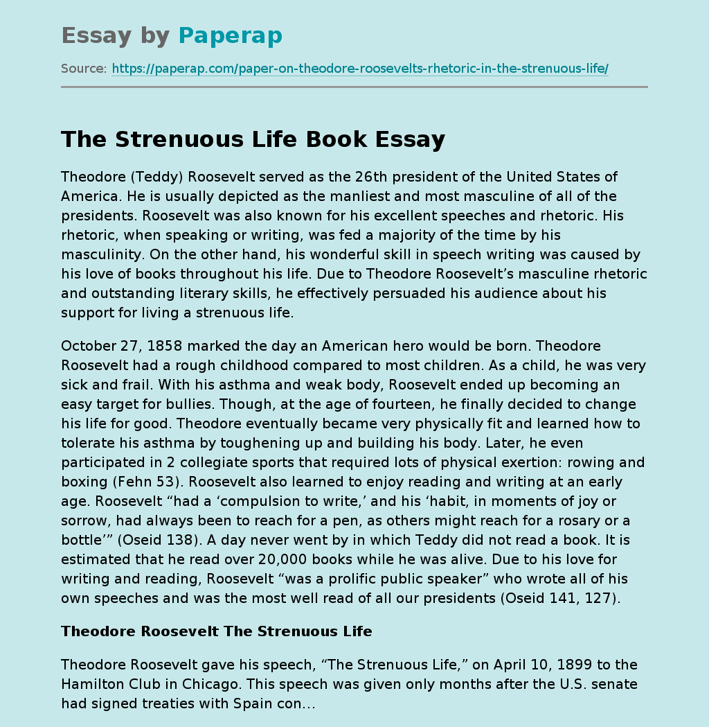 The Strenuous Life Book