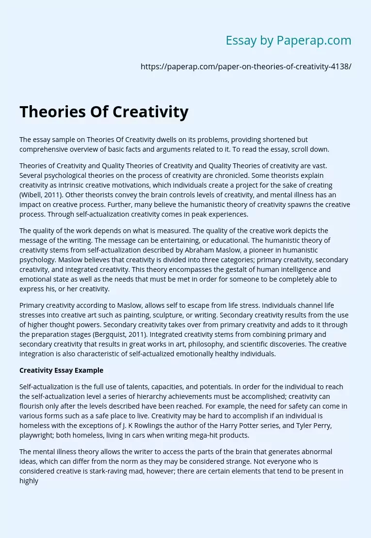 essay on human creativity