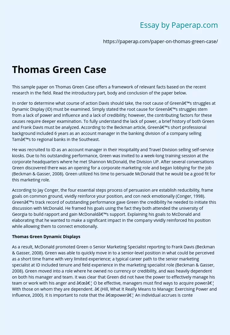 Thomas Green Case