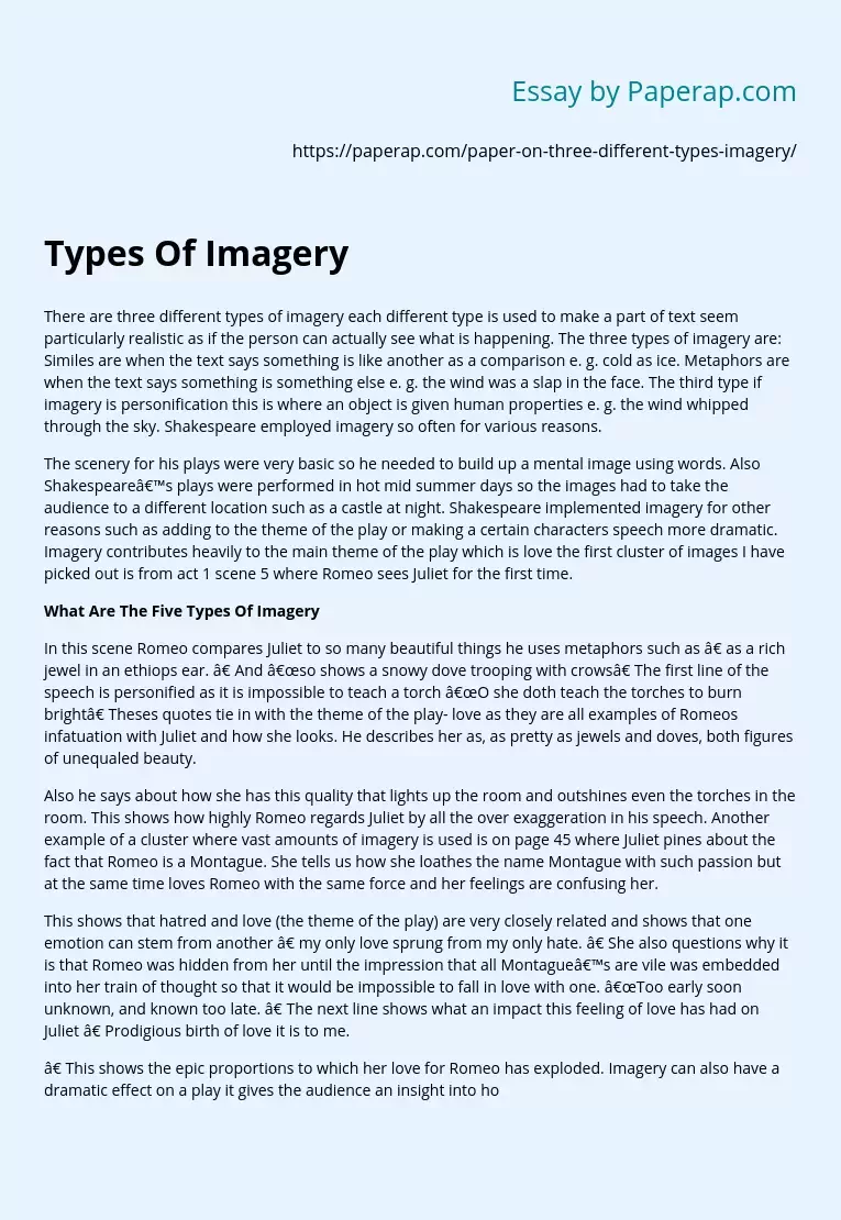 essay types of imagery