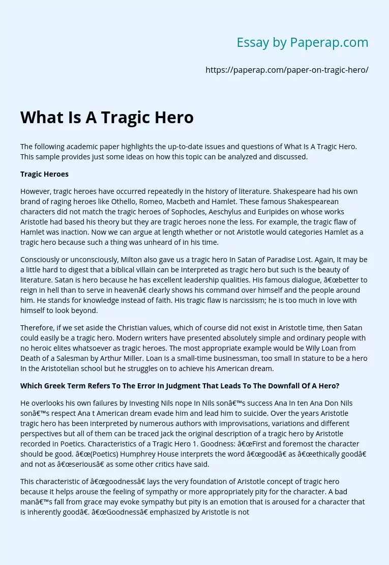 What Is A Tragic Hero