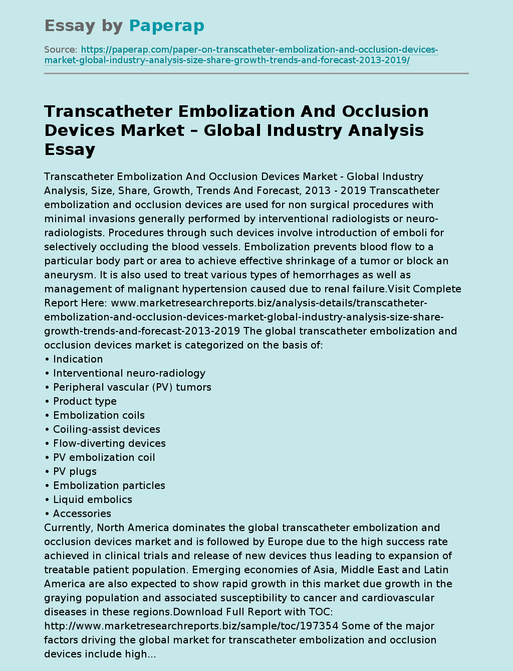 Transcatheter Devices Market Analysis