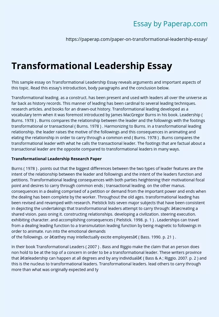 Реферат: Leadership Essay Research Paper Concept of Leadership