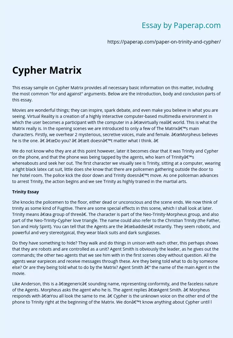 Cypher Matrix Pros and Cons