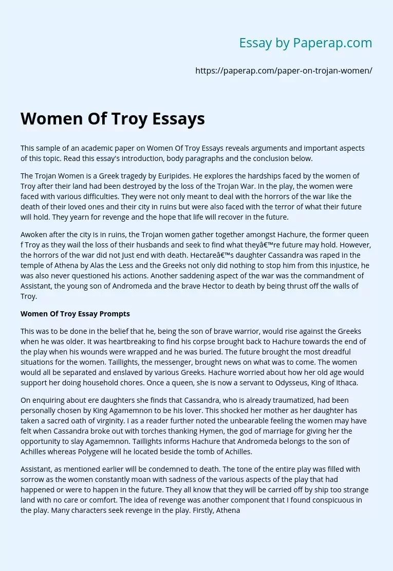 Women Of Troy Tragedy Analysis