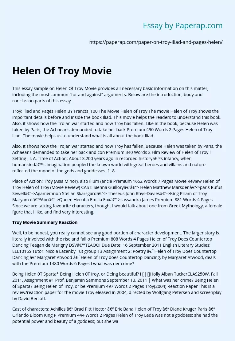 Helen Of Troy Movie