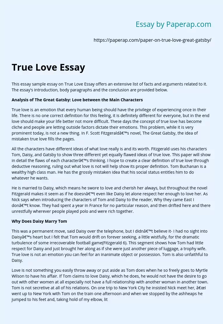 True Love Essay