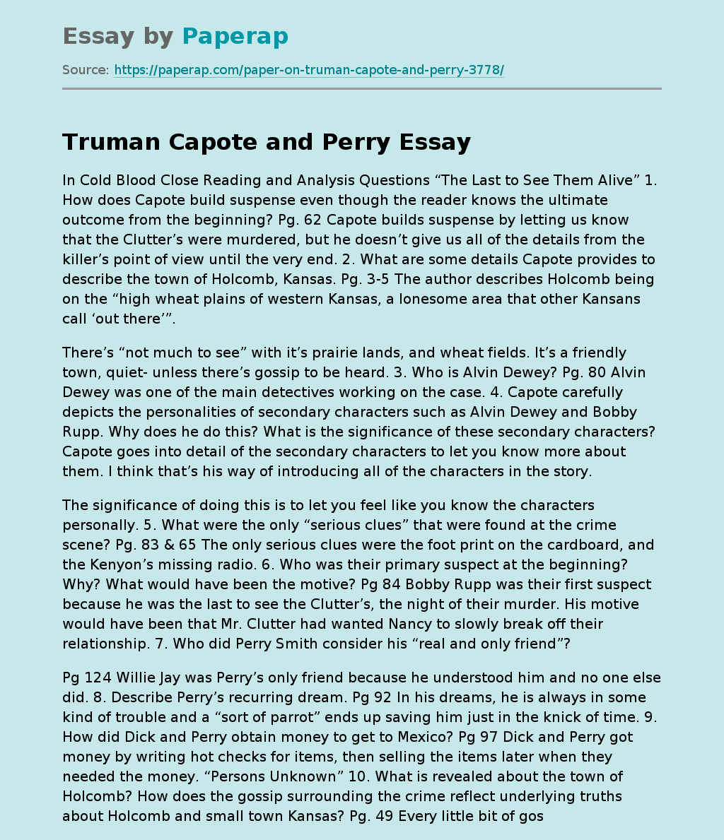 Truman Capote and Perry