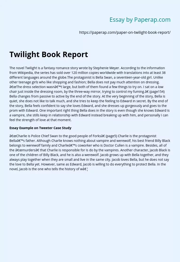 Twilight Book Report