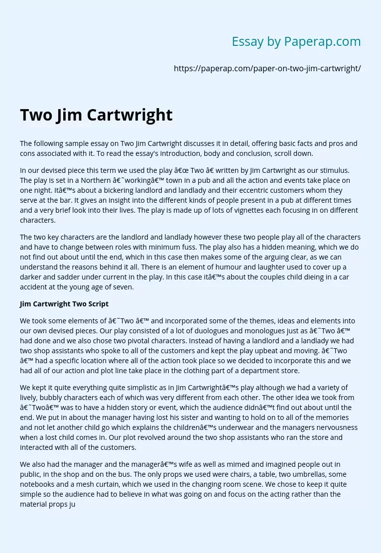 Two Jim Cartwright