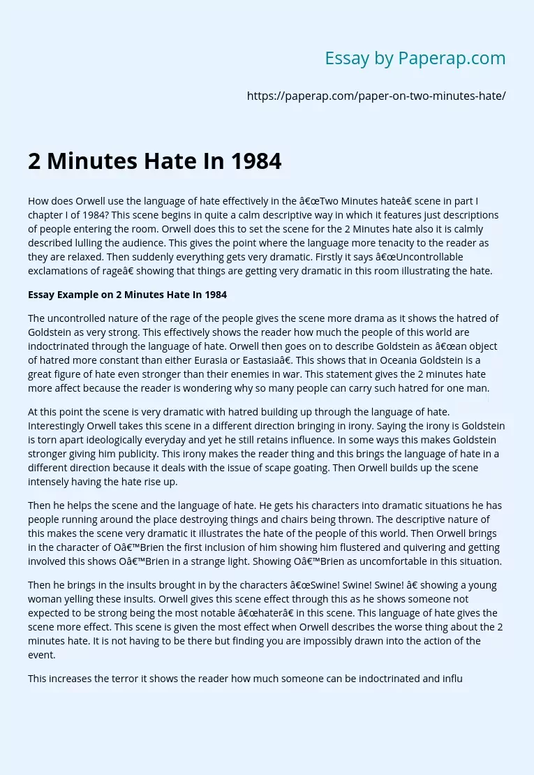 two minutes hate essay