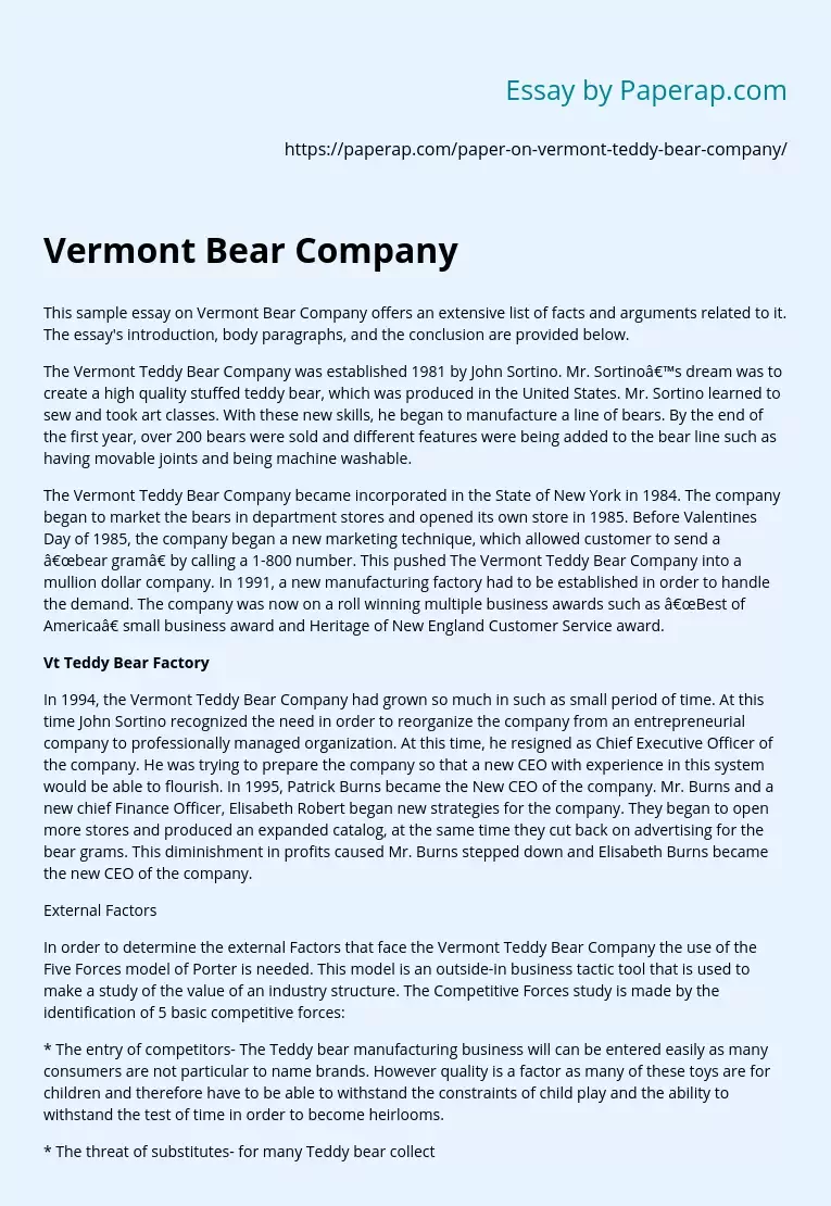 Vermont Bear Company