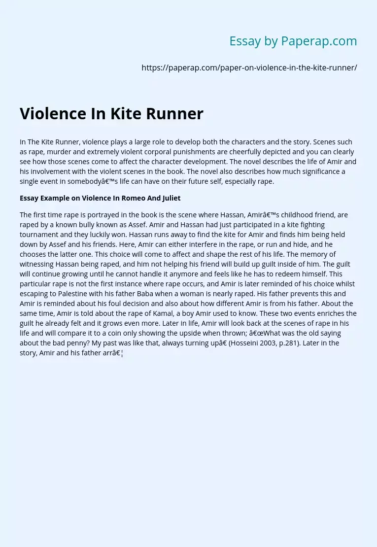 Violence In Kite Runner
