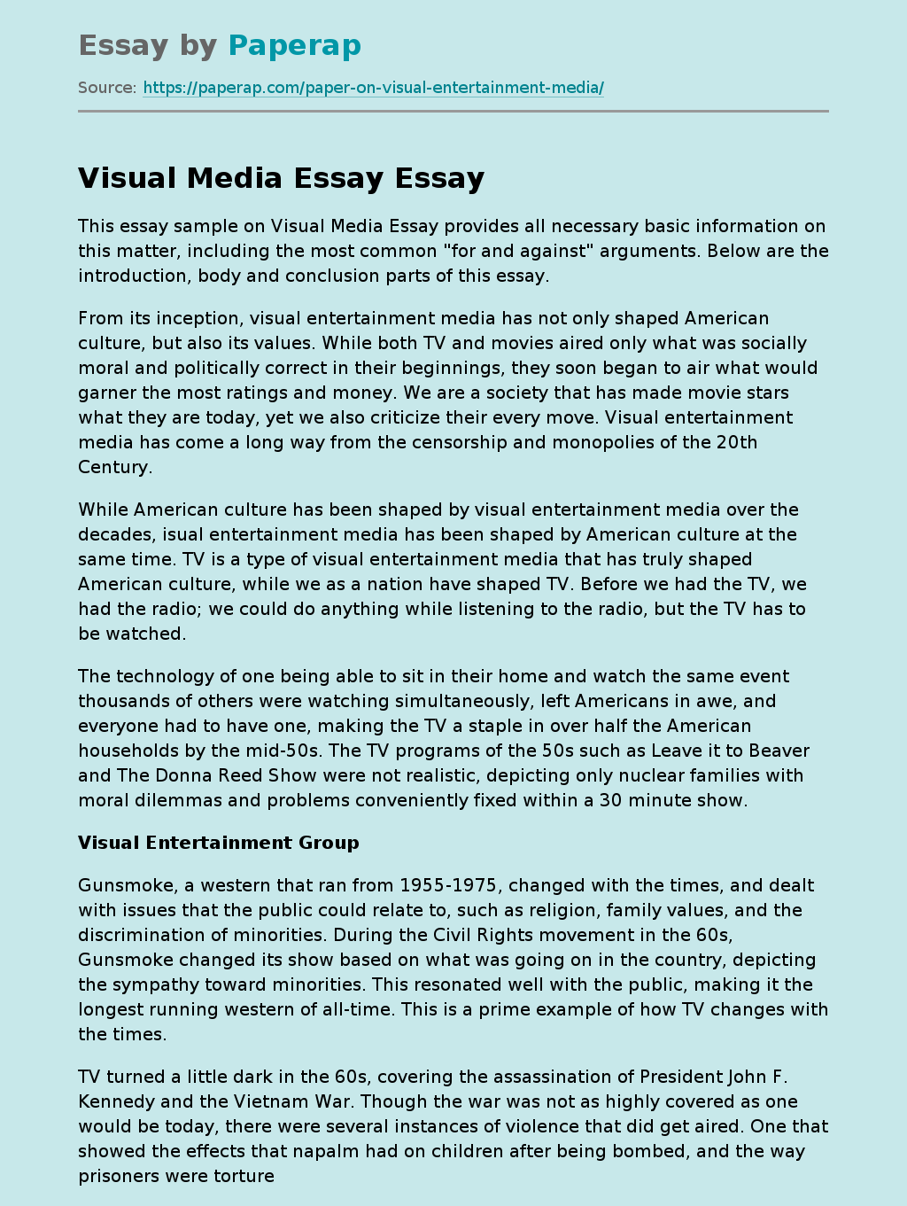 Visual Entertainment Group in America