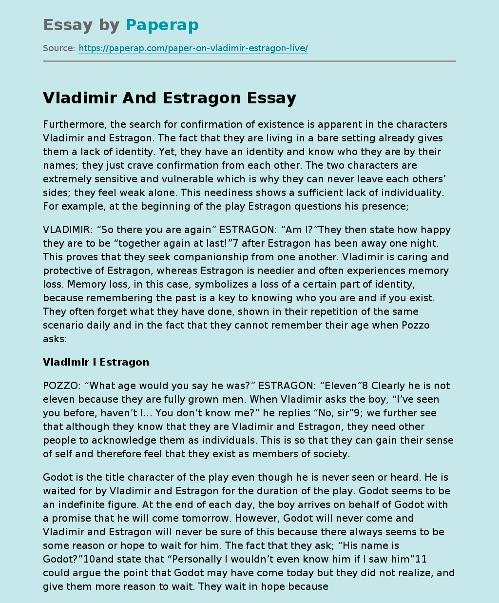 Vladimir And Estragon