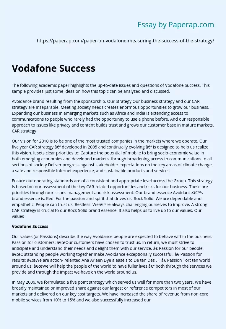 Vodafone Success