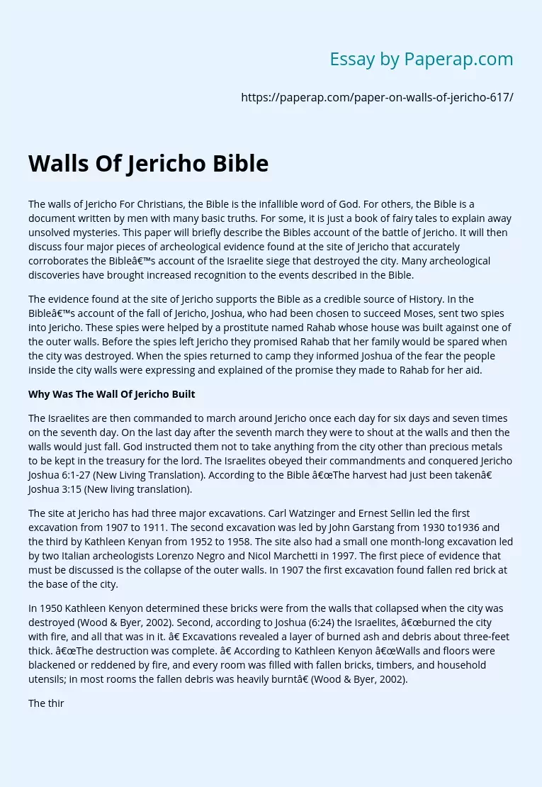 Walls Of Jericho Bible