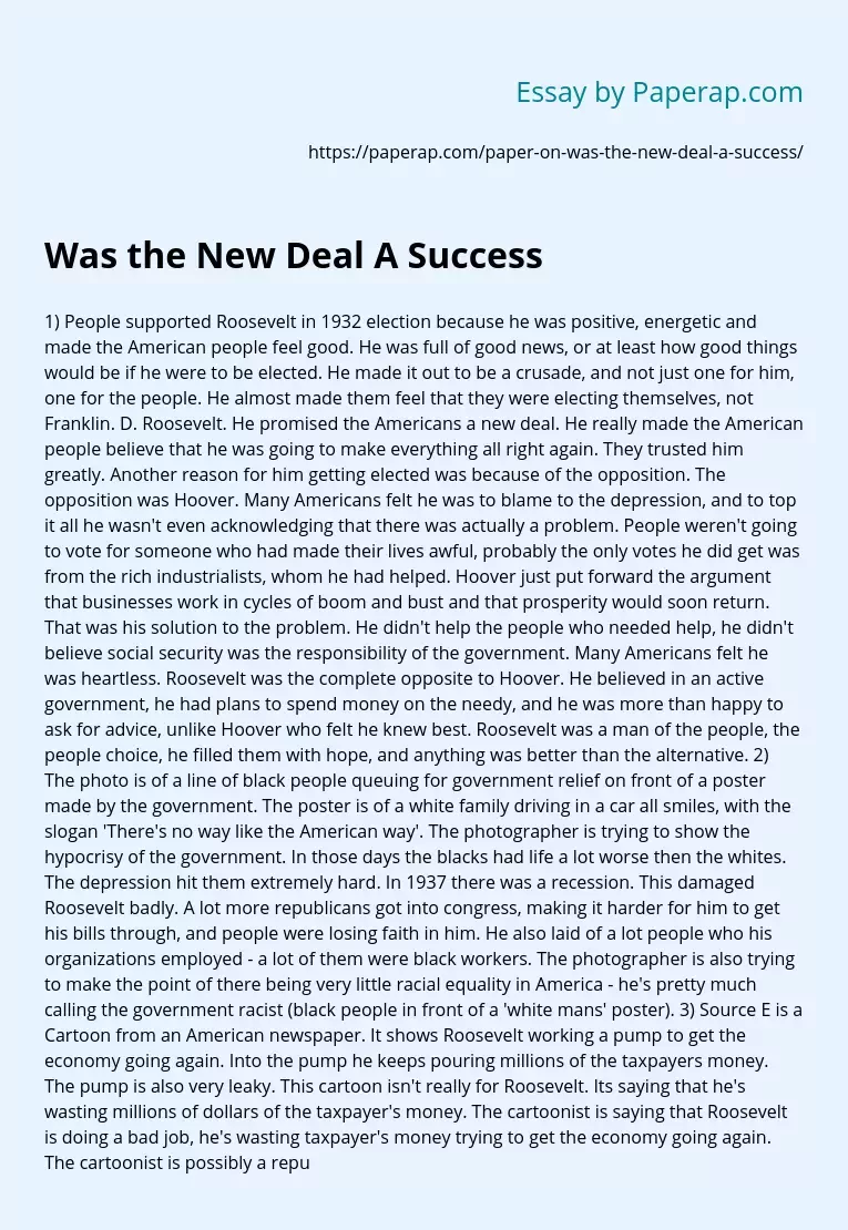 Was the New Deal A Success