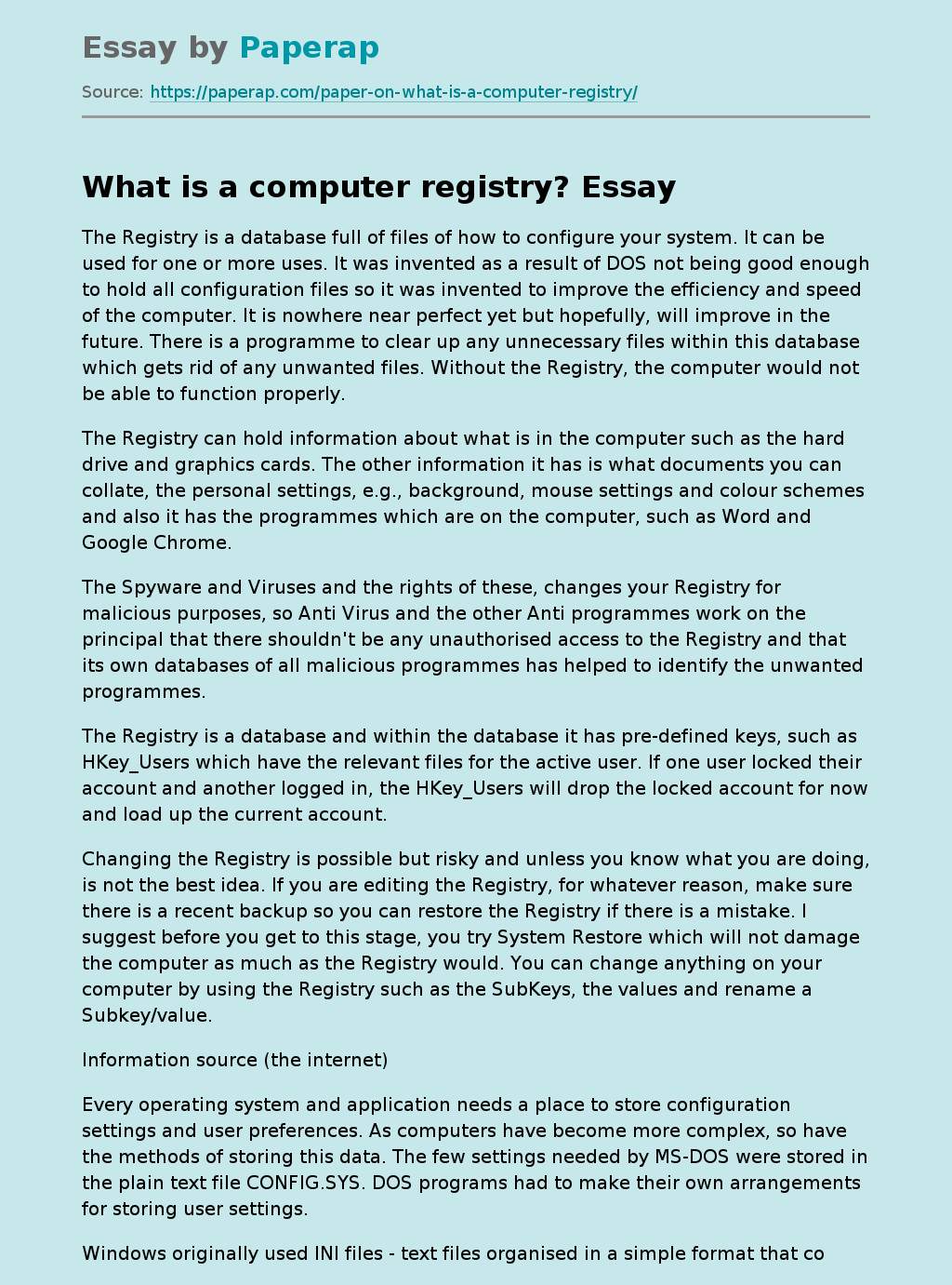 What is a computer registry?
