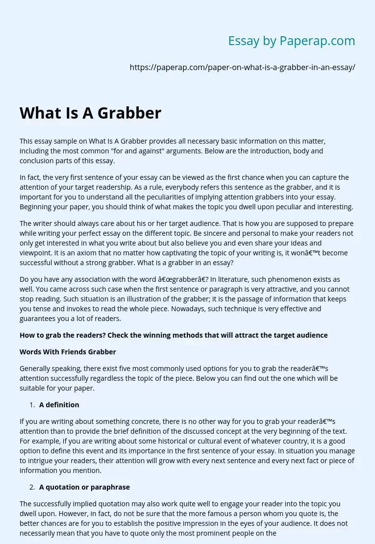 What Is A Grabber in Literature