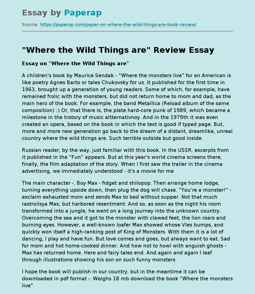 "Where the Wild Things are" Review