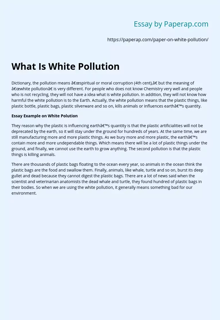 What Is White Pollution