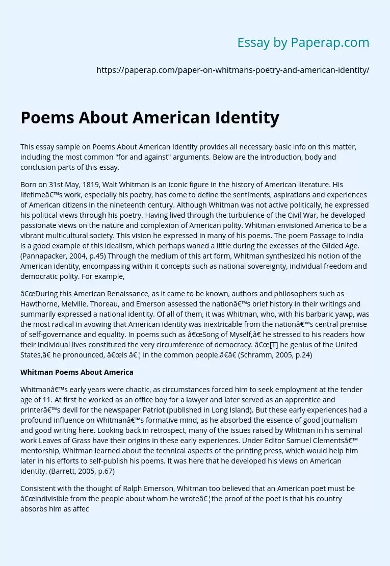Poems About American Identity