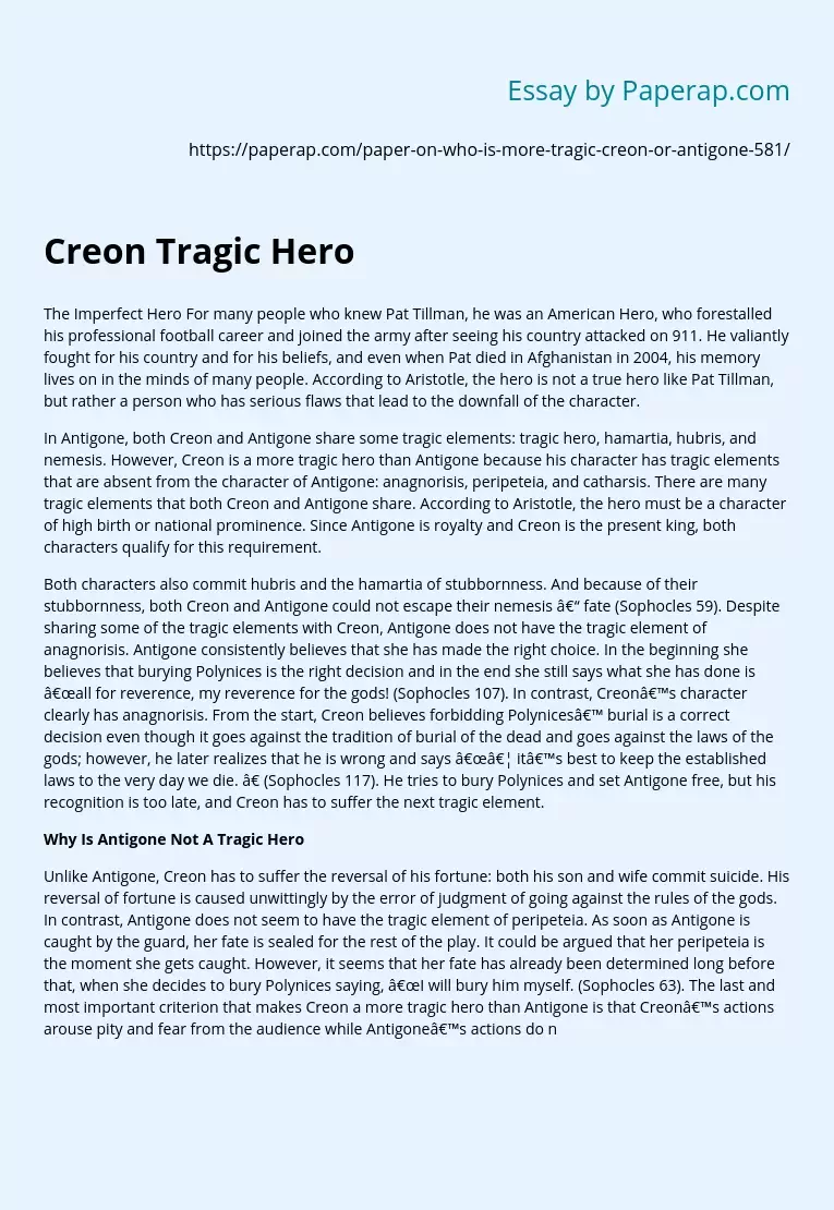 Creon Tragic Hero