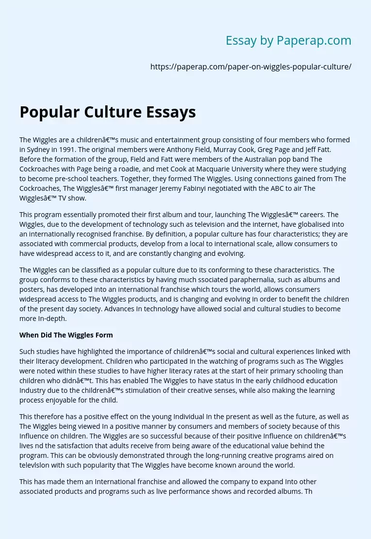 Popular Culture Essays