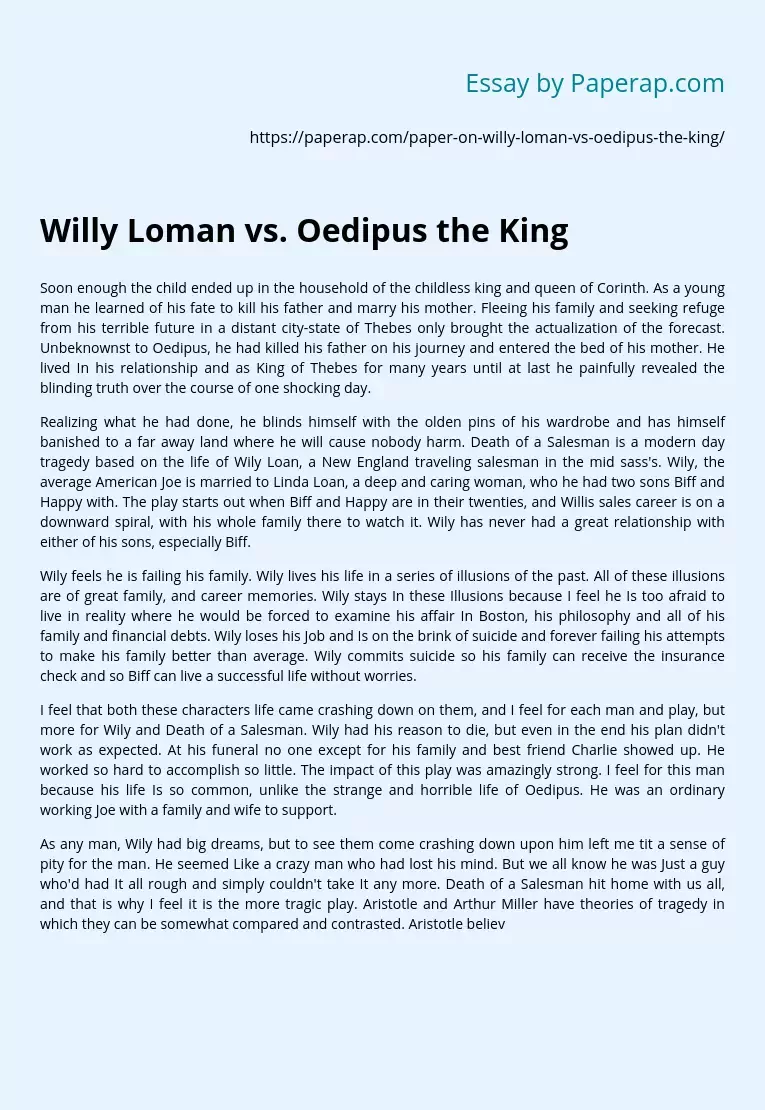 Willy Loman vs. Oedipus the King